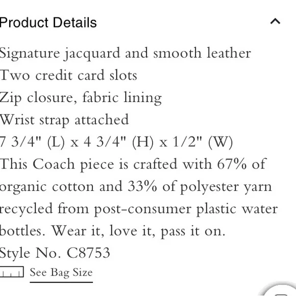 Coach large wristlet in sig jacquard stripes gold taffy. New - Picture 3 of 5